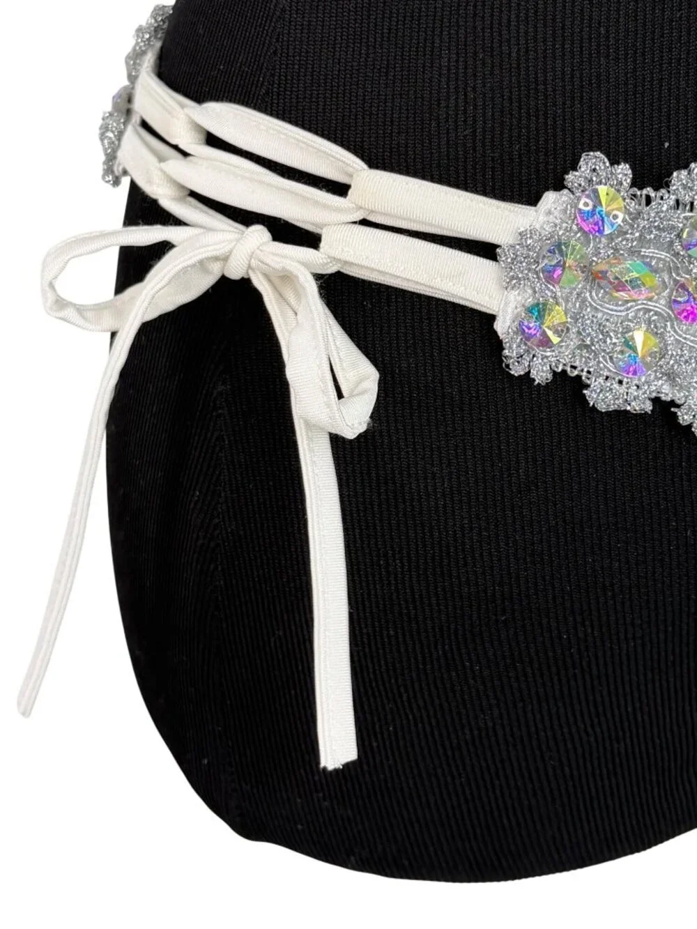 Silver Crystal Rhinestone Bra & Belt Set | Samba Coachella Rave Festival Dancer - Picture 10 of 13
